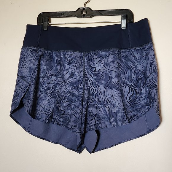 Athleta Pants - ATHLETA Run With It Printed Shorts 3.5" - Blue Fluidity Medieval - Size 1X